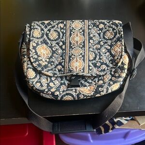 Elegant Black and Gold Patterned Women's Bag